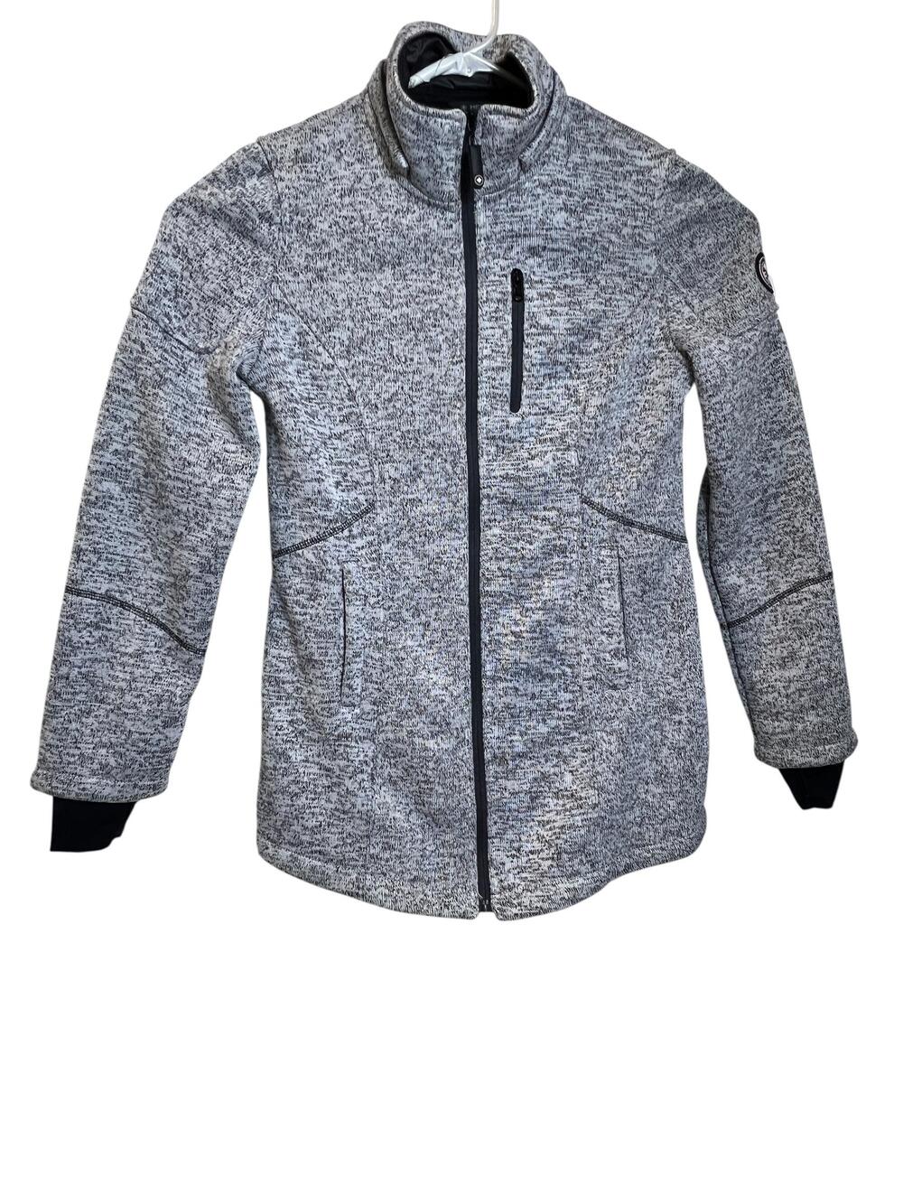HFX Halifax Jacket Womens Small Gray Full Zip Knit Performance Winter Coat Warm